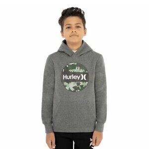 Hurley Boy’s Graphic Logo Grey Hoodie Sweatshirt